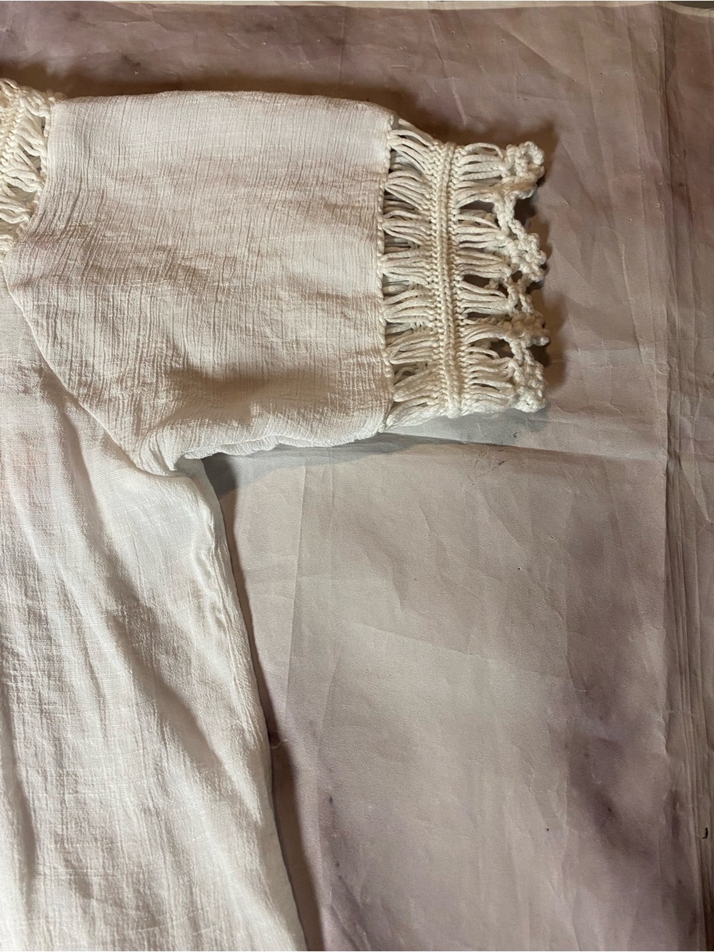 SHEIN Cream Crochet-Trim Mini Dress with Orange & Yellow Accents - Picture 12 of 15